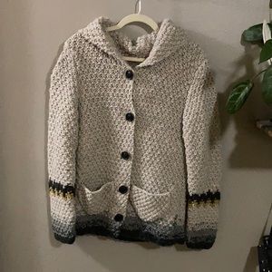 Bsbee long knit hooded sweater